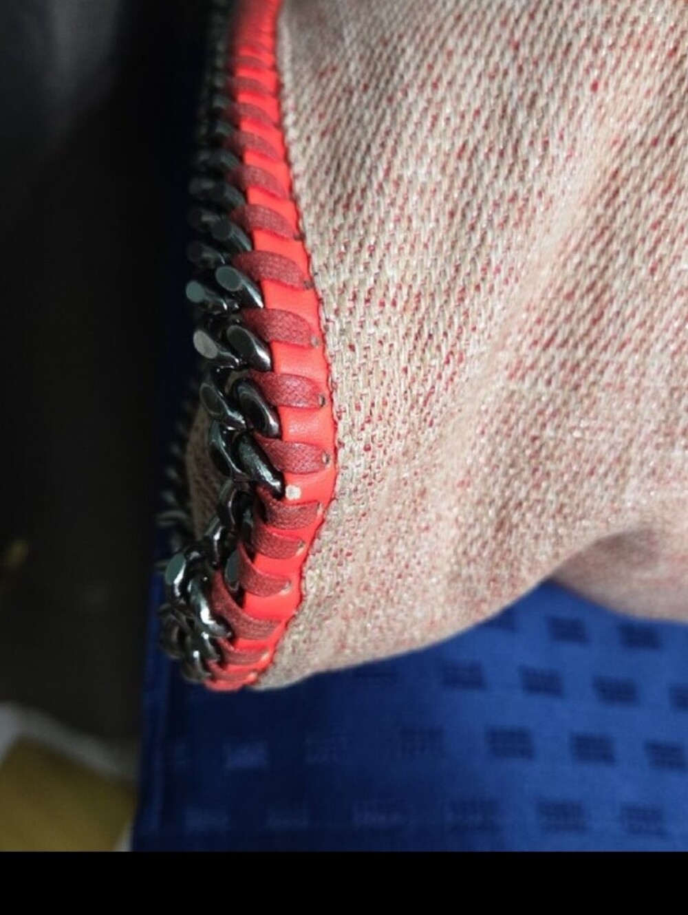 Stella Mccartney Falabella Fold Over Pink Tweed Tote with Gunmetal Chain - Picture 9 of 16